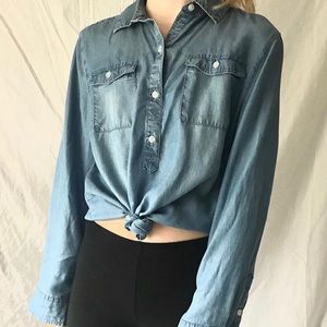 Mudd | kid’s (girls) denim blouse- size 14